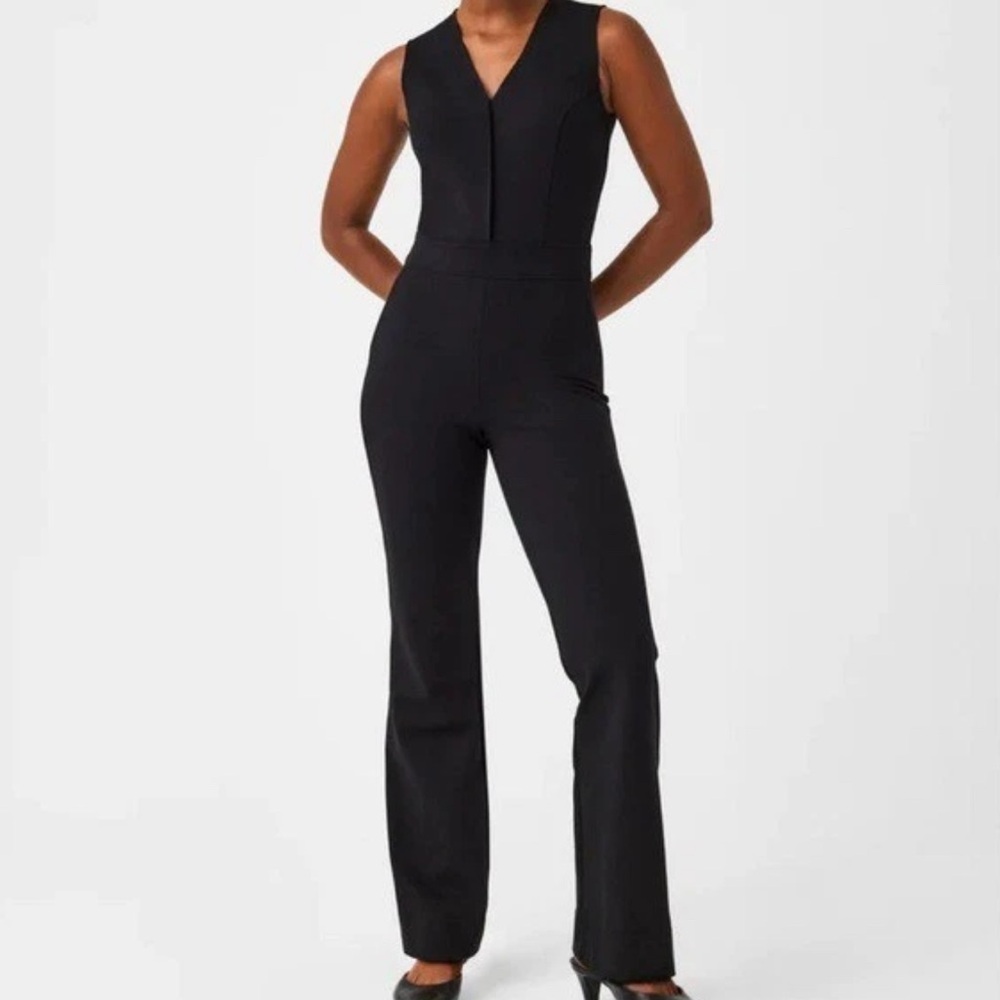 Spanx Black Sleeveless V-Neck Jumpsuit